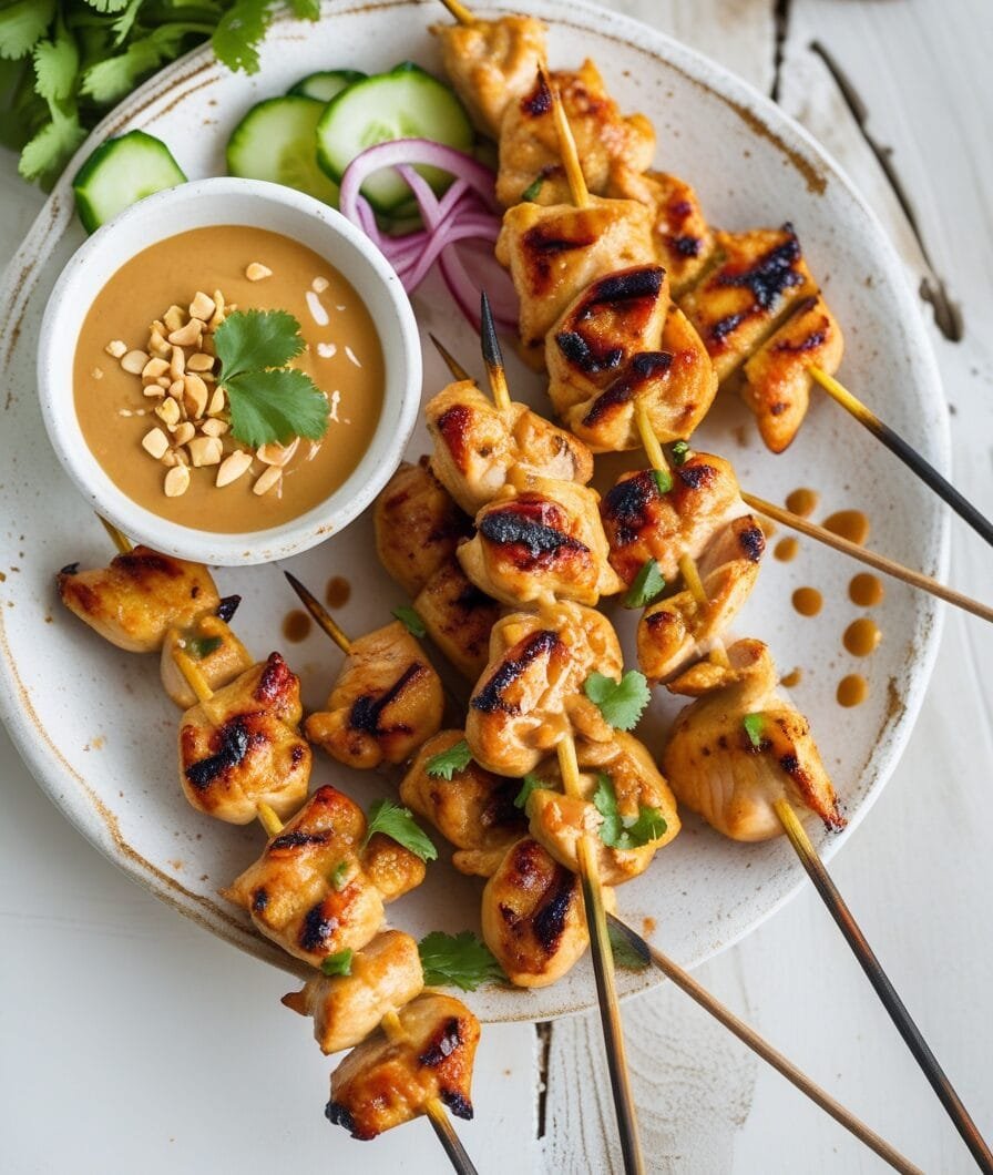 Classic Thai Chicken Sate with Peanut Sauce
