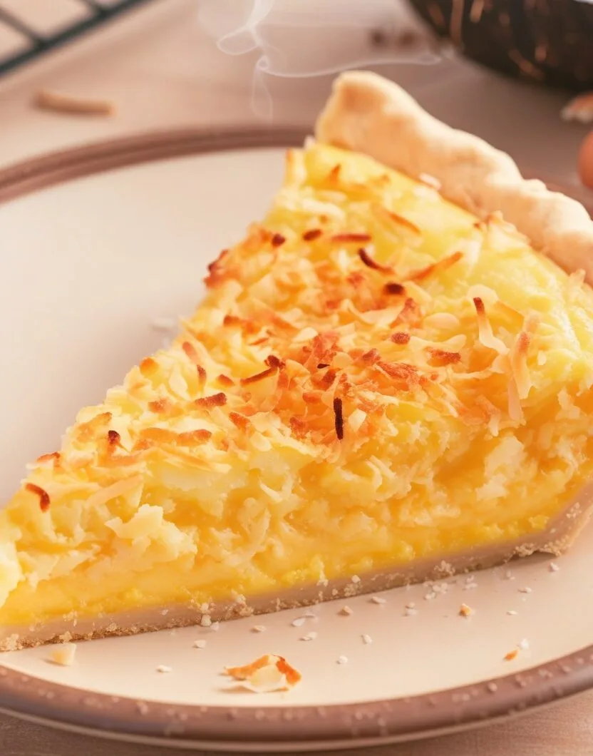 Easy Coconut Egg Custard Pie