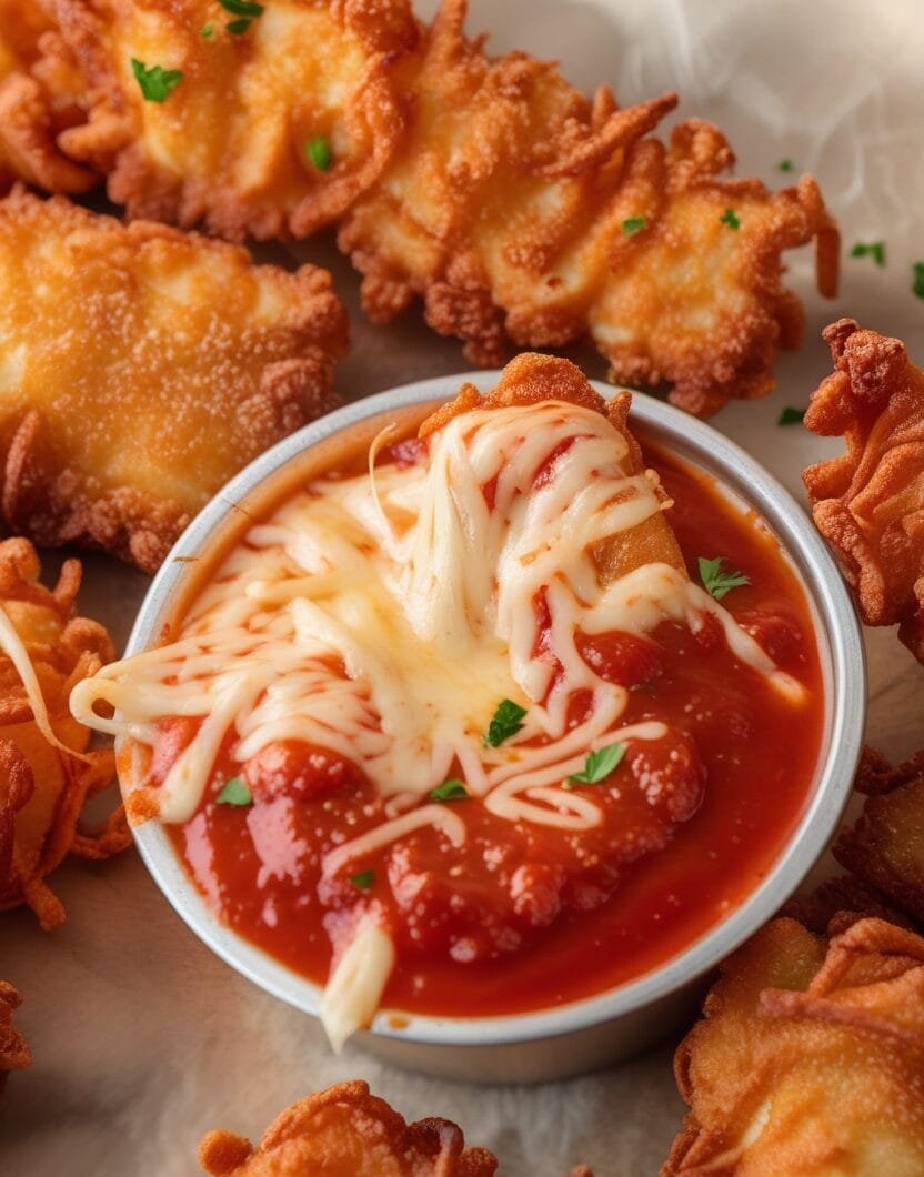 Easy Fried Mozzarella String Cheese