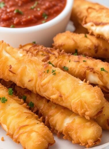 Easy Fried Mozzarella String Cheese