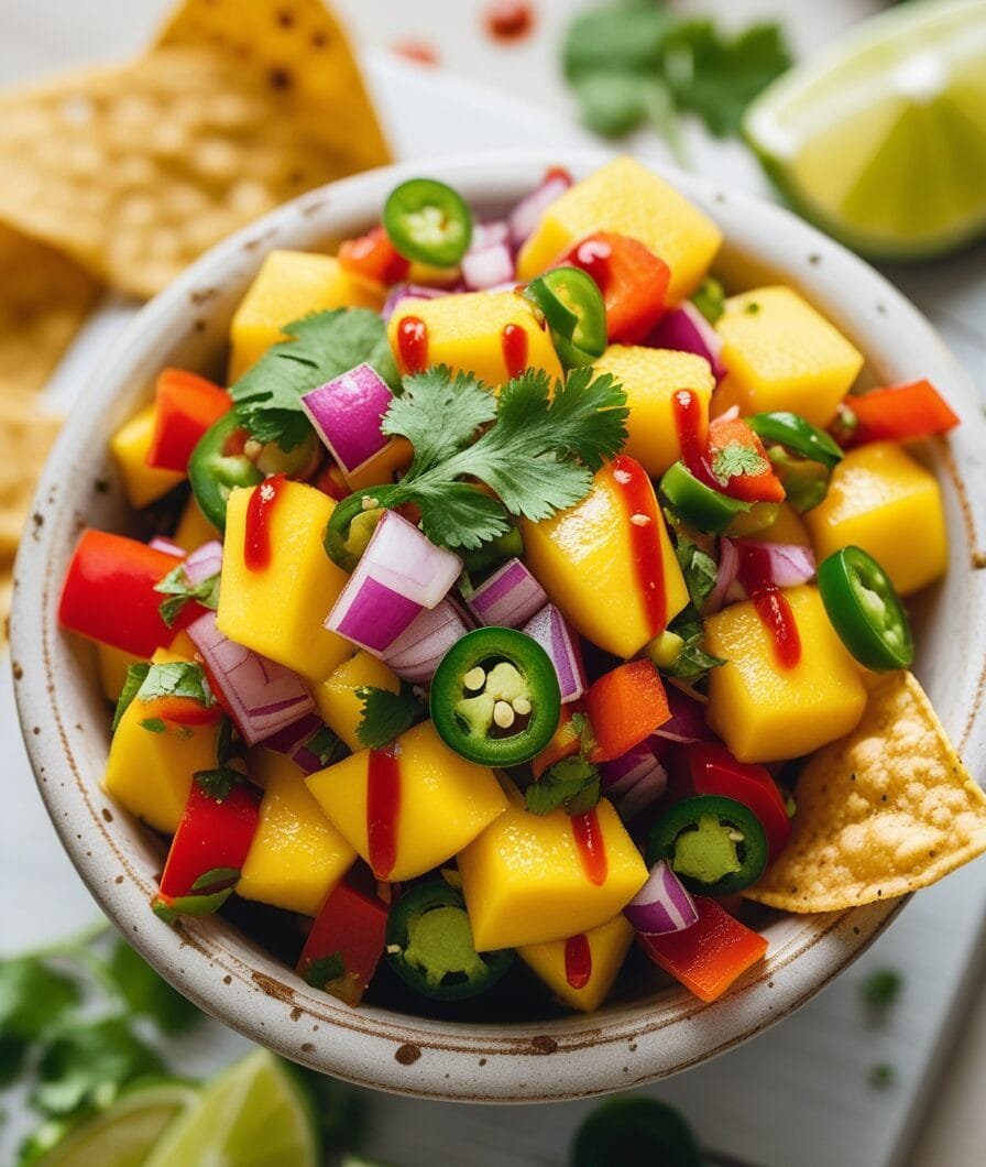 Easy Mango Sriracha Salsa Recipe