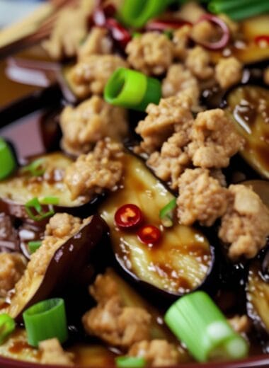 Easy Stir fry Eggplants with Ground Pork