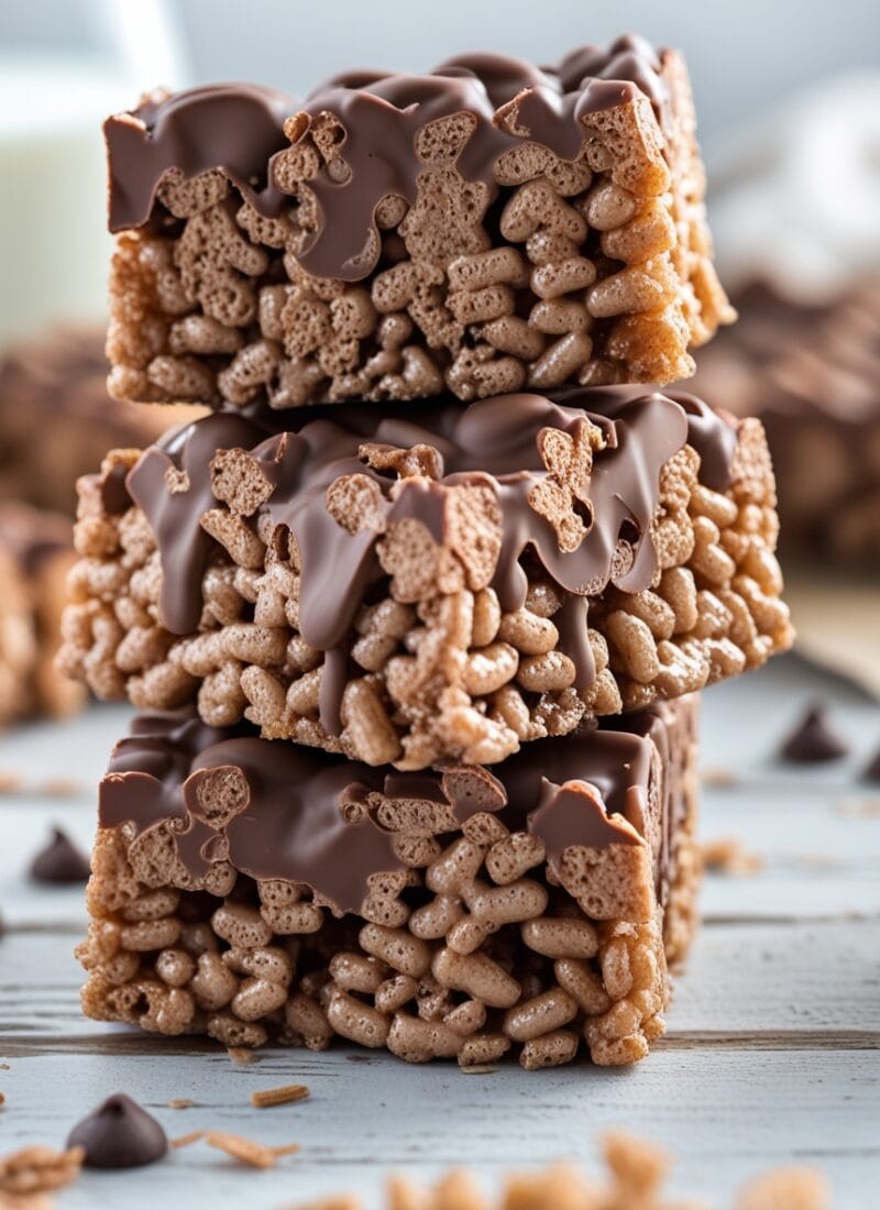 Homemade Milk Chocolate Rice Crispy Treats