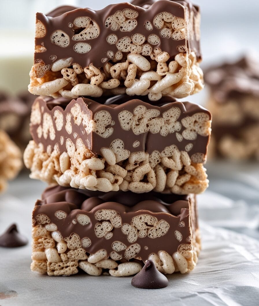 Homemade Milk Chocolate Rice Crispy Treats