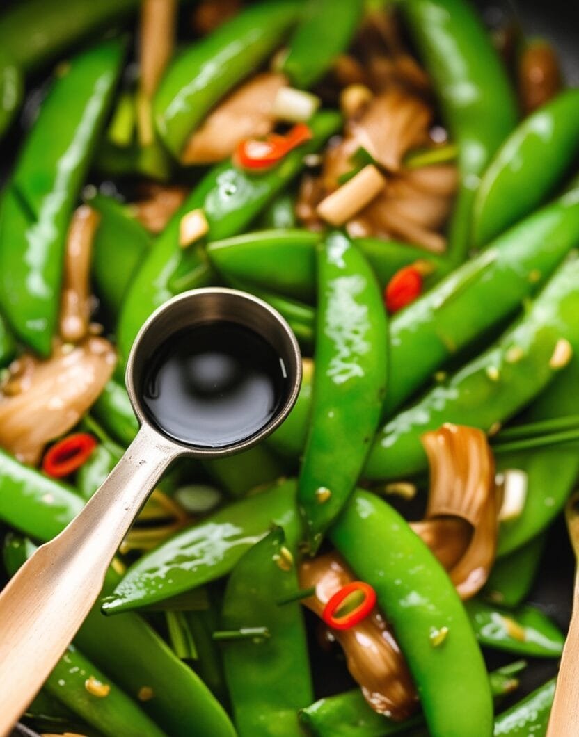Stir fry Sugar or Snap Pea with Chives