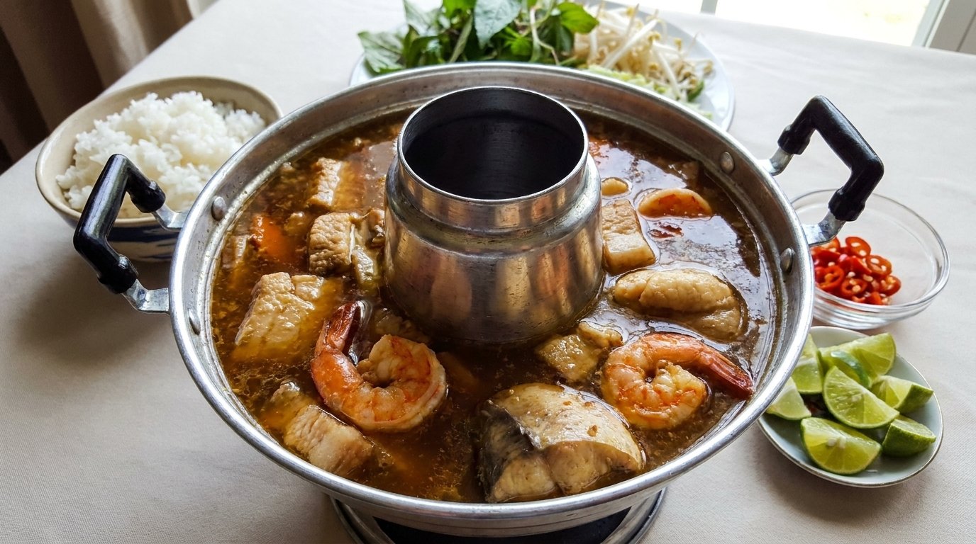 Seafood and Fermented Fish Broth Hot Pot