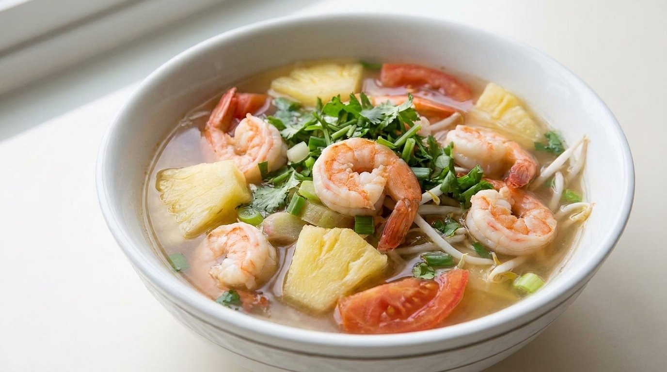 Sweet Sour and Spicy Shrimp Soup