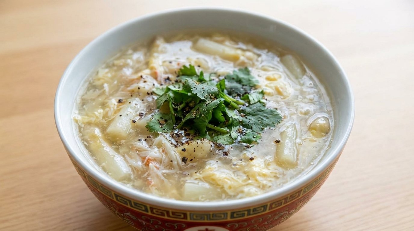 White Asparagus with Crab Meat Soup