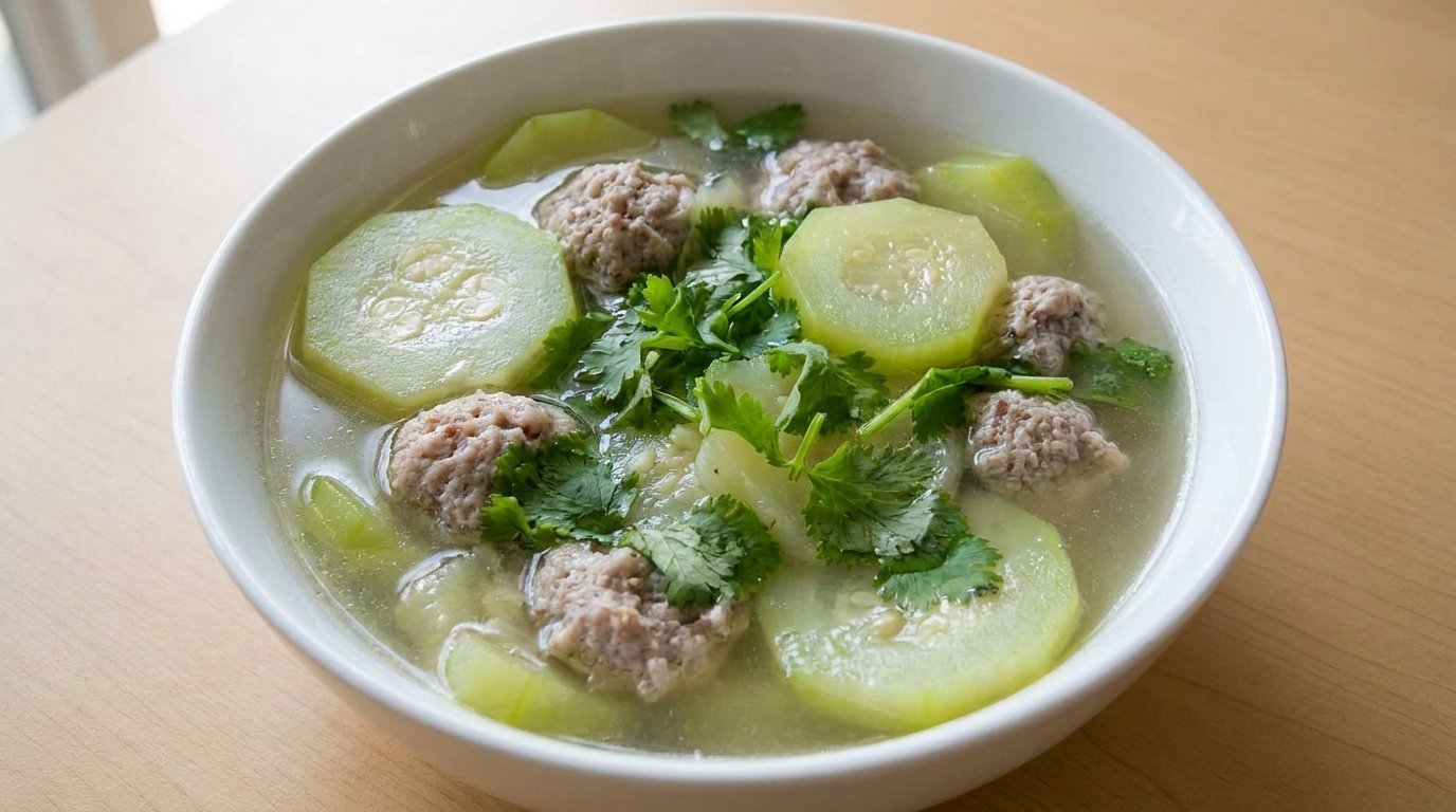 Zucchini Soup with Grounded Pork