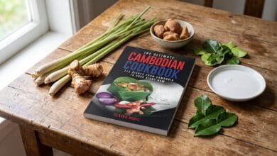 Cover of The Ultimate Cambodian Cookbook featuring 111 dishes from Cambodia