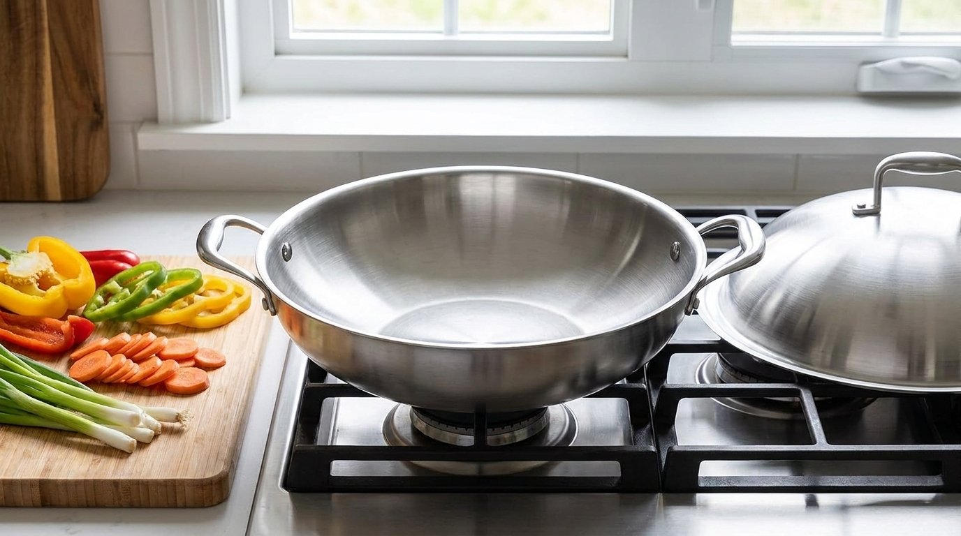 Willow & Everett 13-Inch Wok: A Large Flat-Bottom Pan for Family-Size Stir-Fries